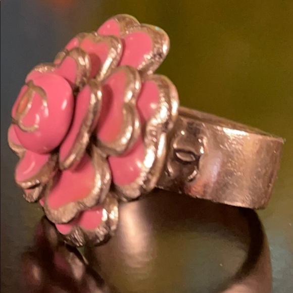 WOW POSHMARK - Authentic Chanel Camilla Silver & Pink Flower Design Winner Ring - Picture 9 of 16